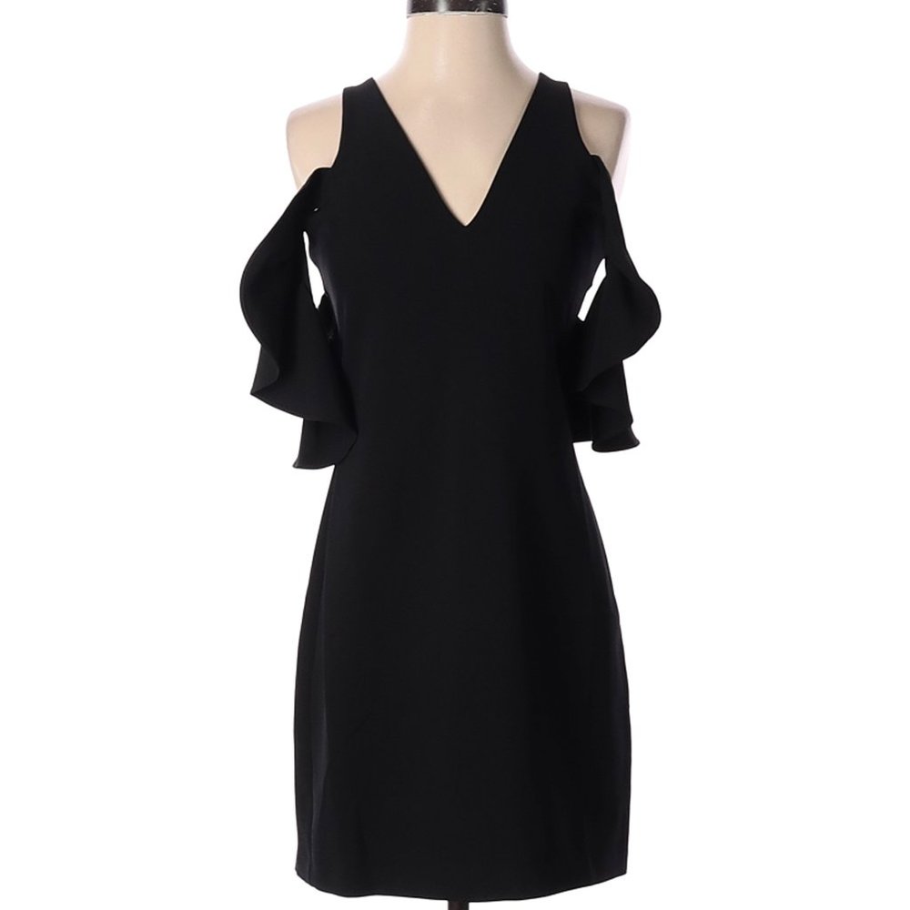 Devlin Ruffled Cold Shoulder Sheath Dress S - Picture 3 of 3